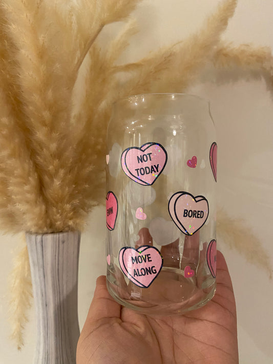 Sassy Love Sweets Glass Cup - Pink