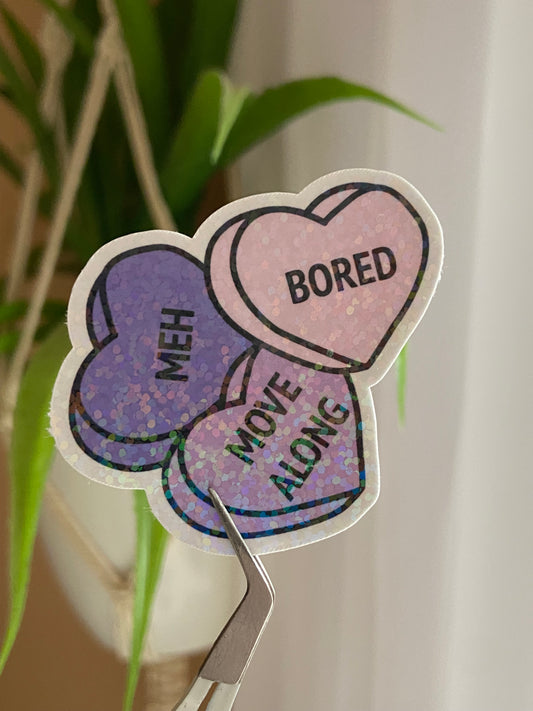 Sassy Sweet Hearts Purple Vinyl Sticker